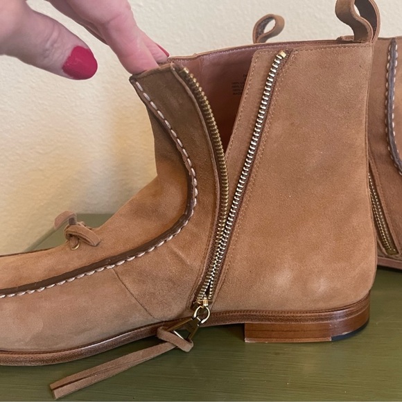 POLO RALPH LAUREN Tan Suede Leather “Delaney” Ankle Boots Rare Woman’s 11B NEW!! - Picture 9 of 13